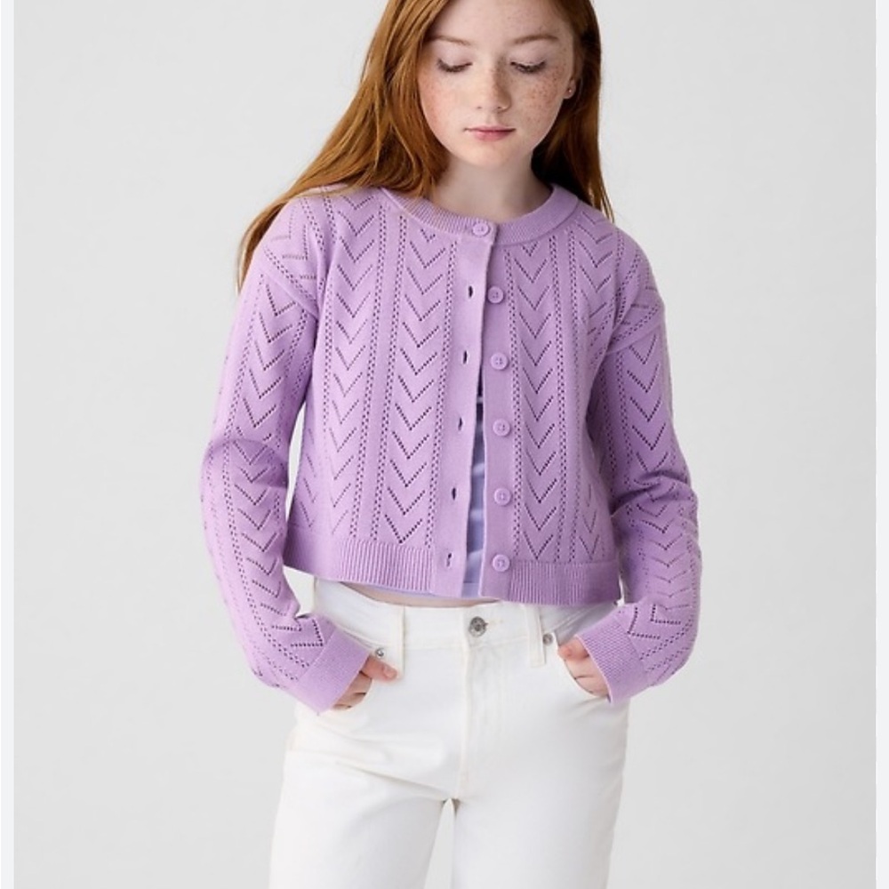 GAP Pointelle Lilac Knit Sweater for Kids